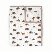 Premium Muslin Quilted Throw - Bison Pattern
