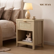 Rattan Nightstand Set - Light Oak