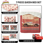 Queen Bedding Set - Cars Theme (7-Piece)