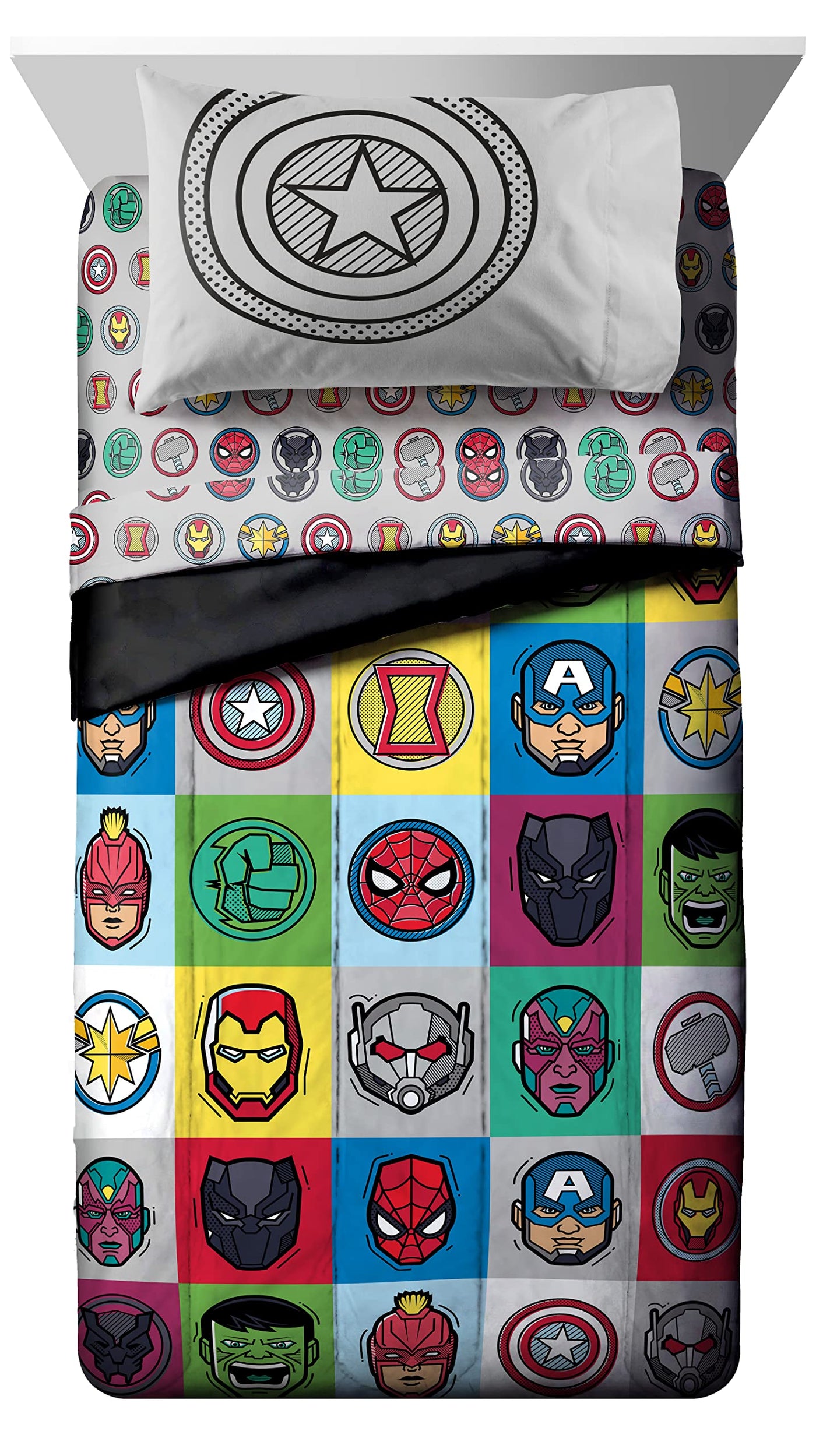 Kids Twin Bedding Set - Avengers Theme (5-Piece)