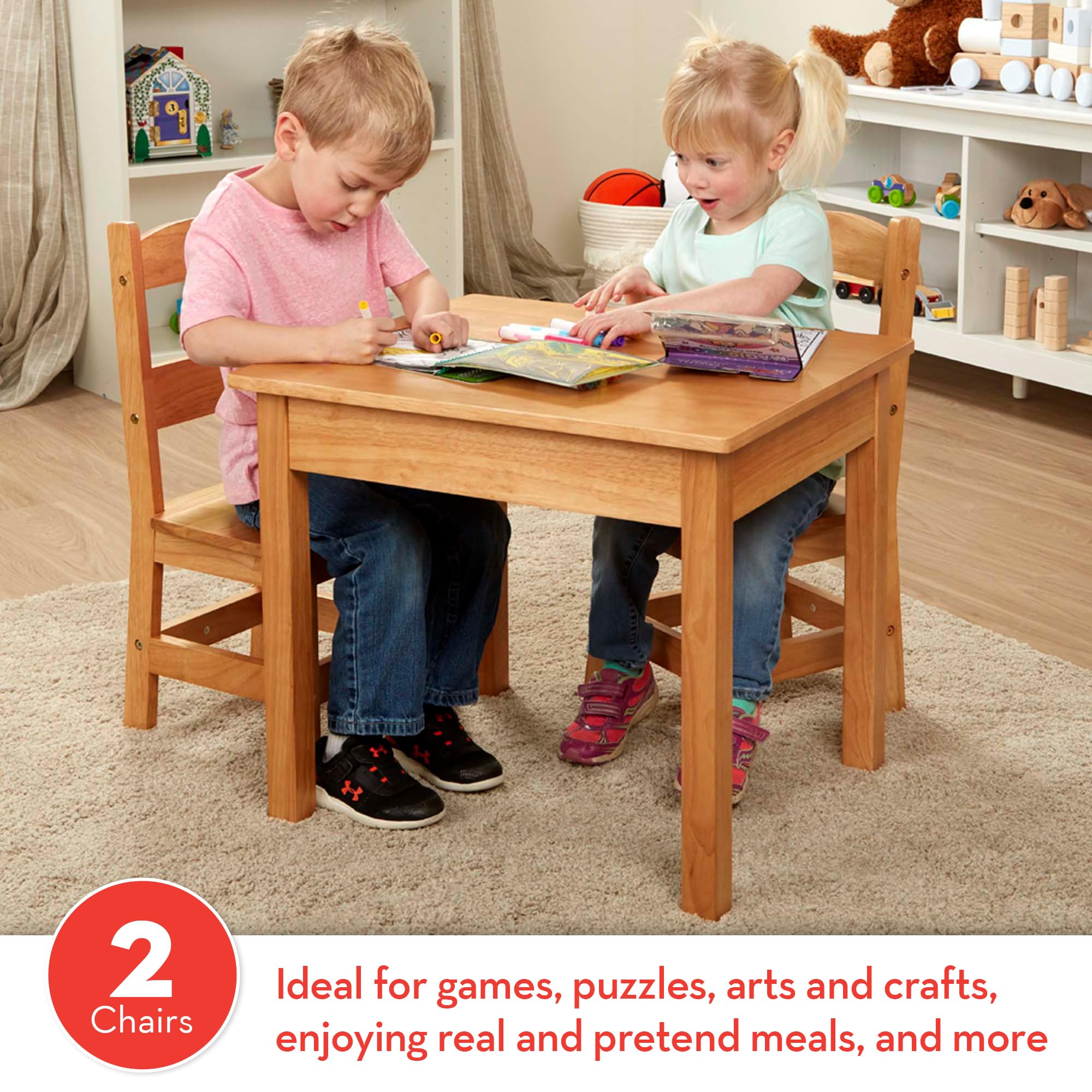 Kids Wooden Table & Chair Set