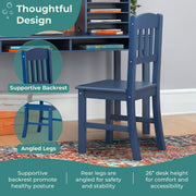 Kids Media Desk & Chair Set - Navy