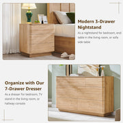 3-Piece Bedroom Furniture Set - Natural Oak