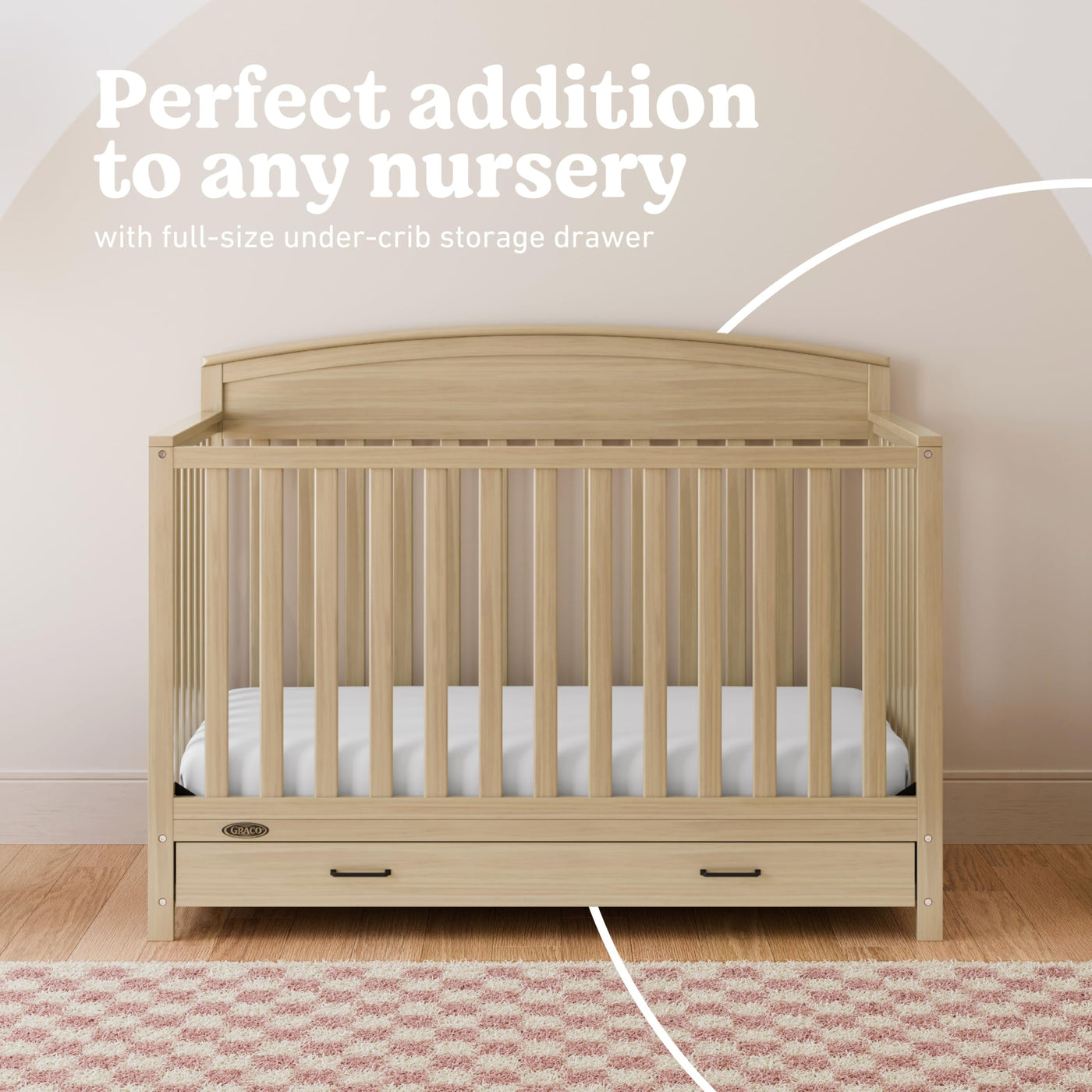 5-in-1 Convertible Crib with Drawer - Driftwood