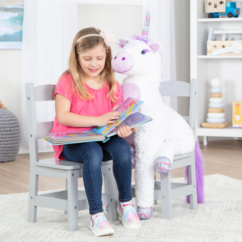 Kids Wooden Chair Set - Gray