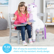 Kids Wooden Chair Set - Gray