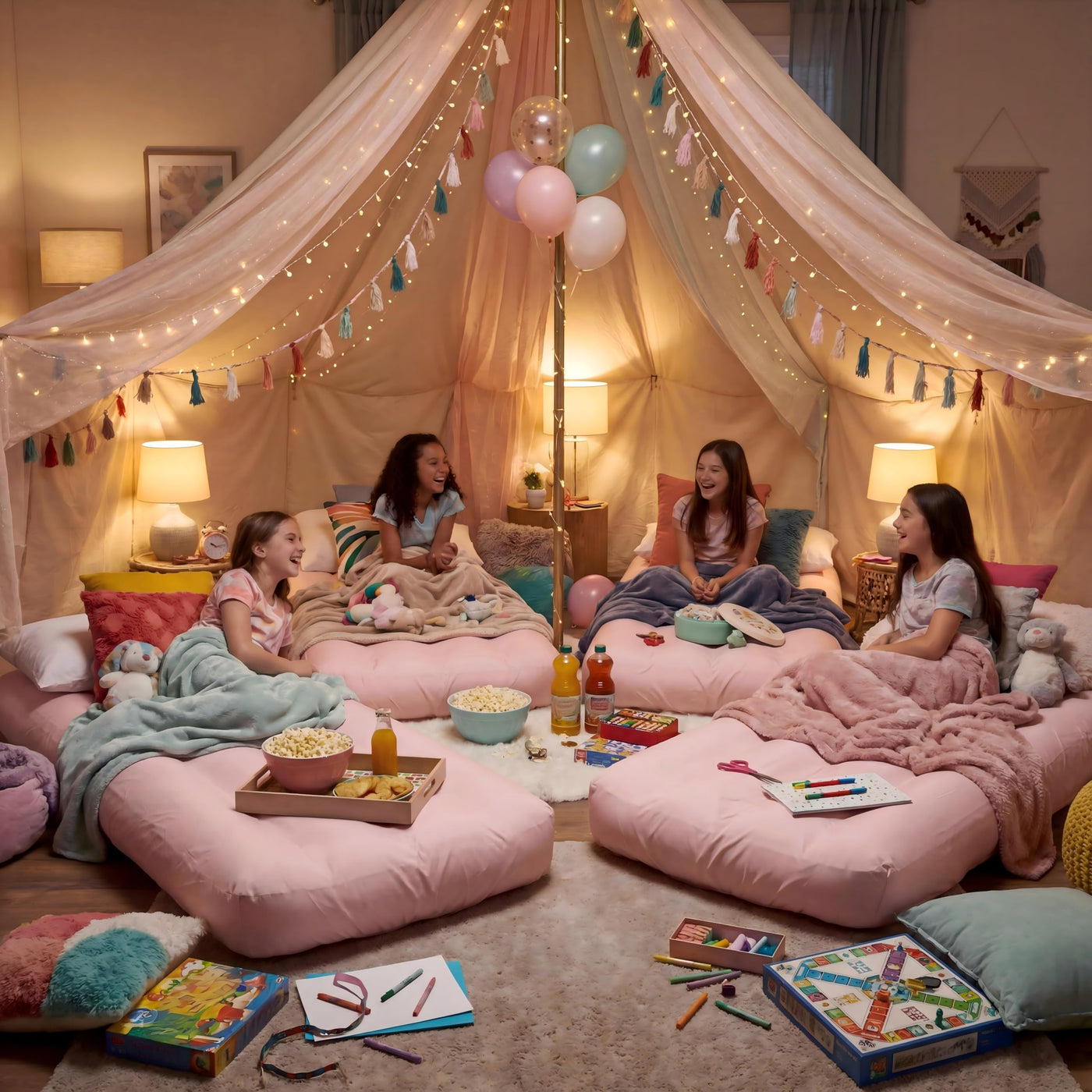Kids Inflatable Air Mattress Set - Pink (6-Pack)