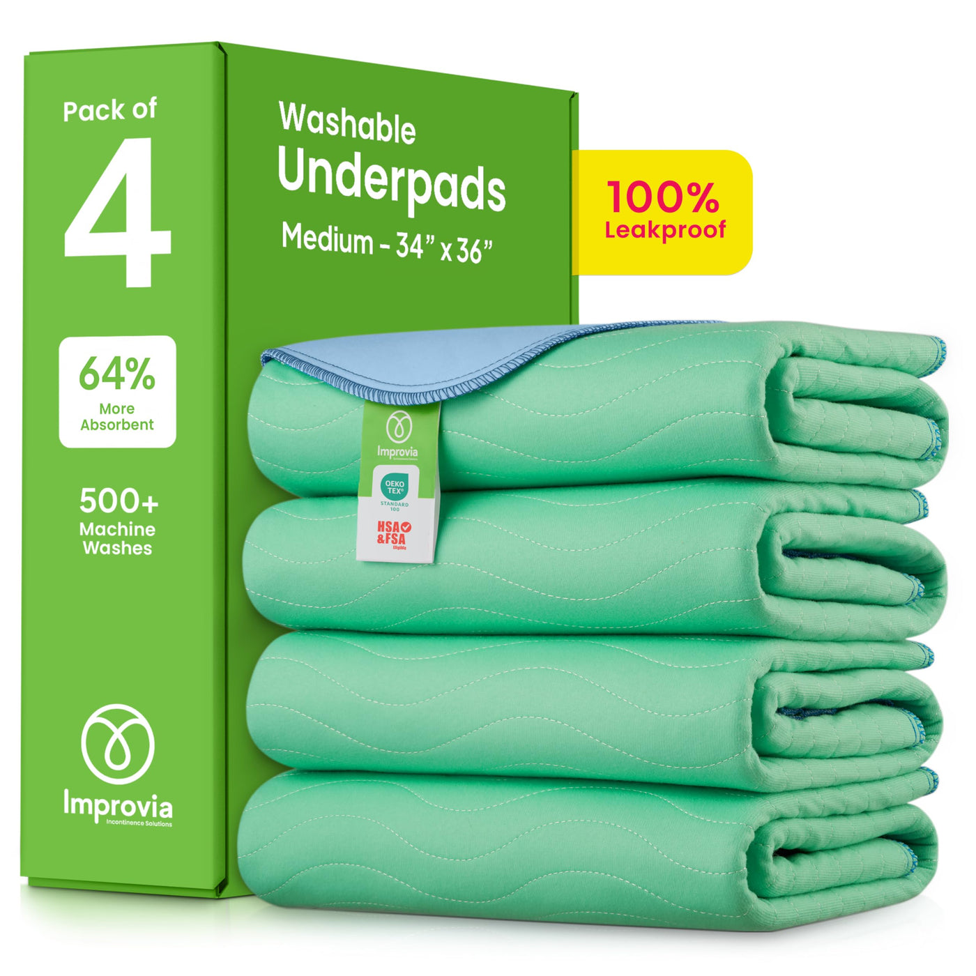 Washable Waterproof Underpads - 4-Pack