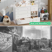 Kids 6-Drawer Dresser & Changing Table - White