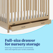 5-in-1 Convertible Crib with Drawer - Driftwood