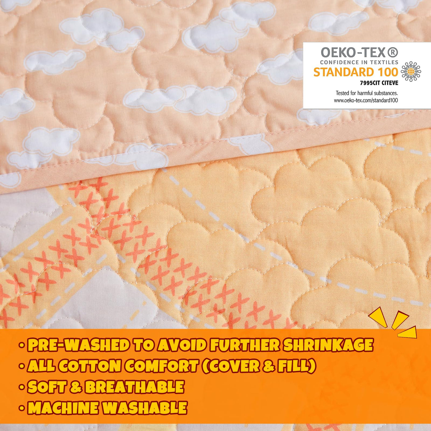 Rainbow Cloud Quilt Set - Full/Queen (4-Piece)