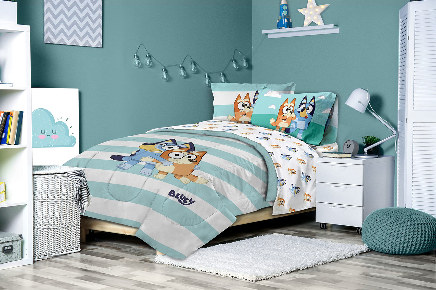 Kids Full Bedding Set - Bluey Theme (7-Piece)