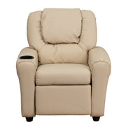 Kids Recliner Chair with Cup Holder - Beige