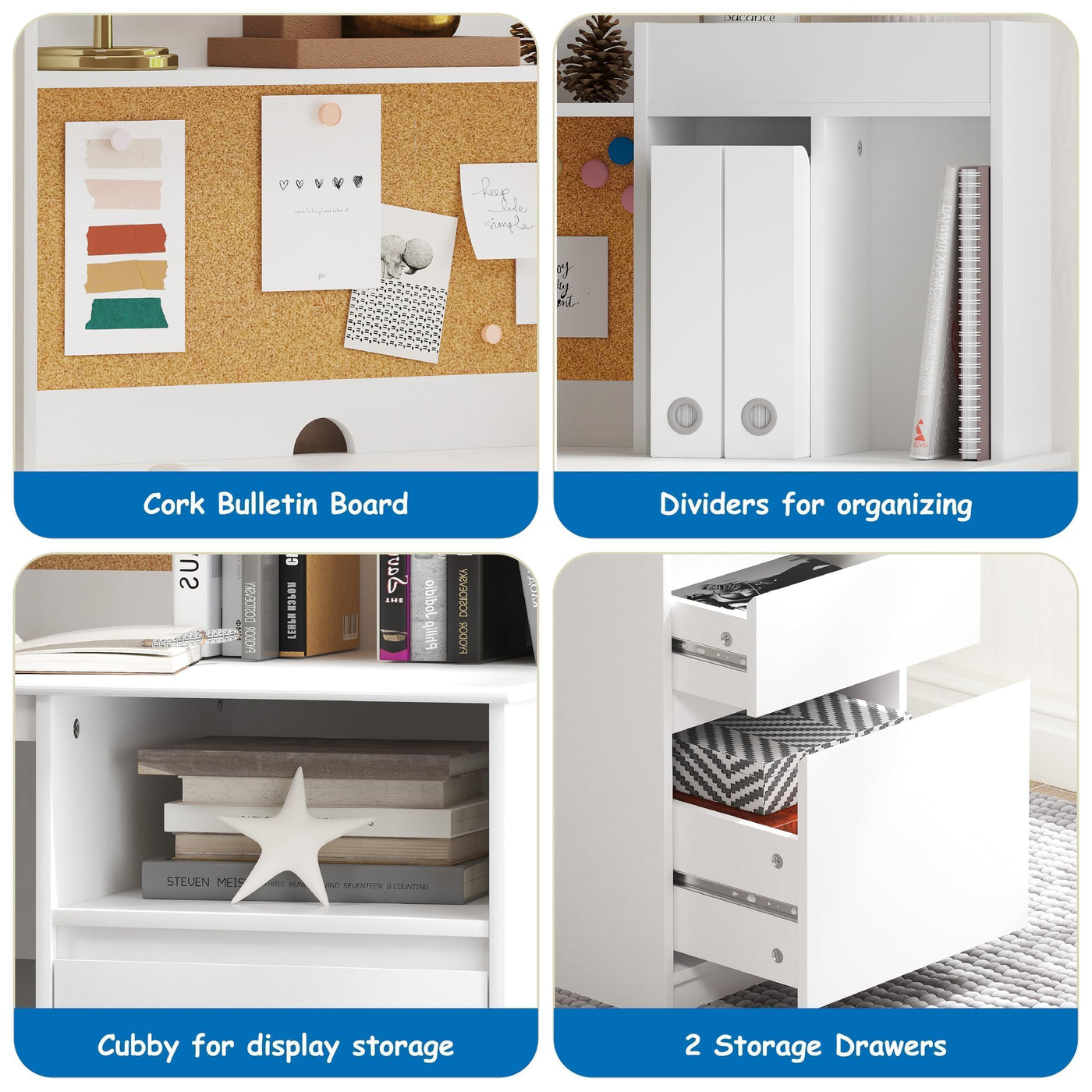 Kids Study Desk & Chair Set with Storage