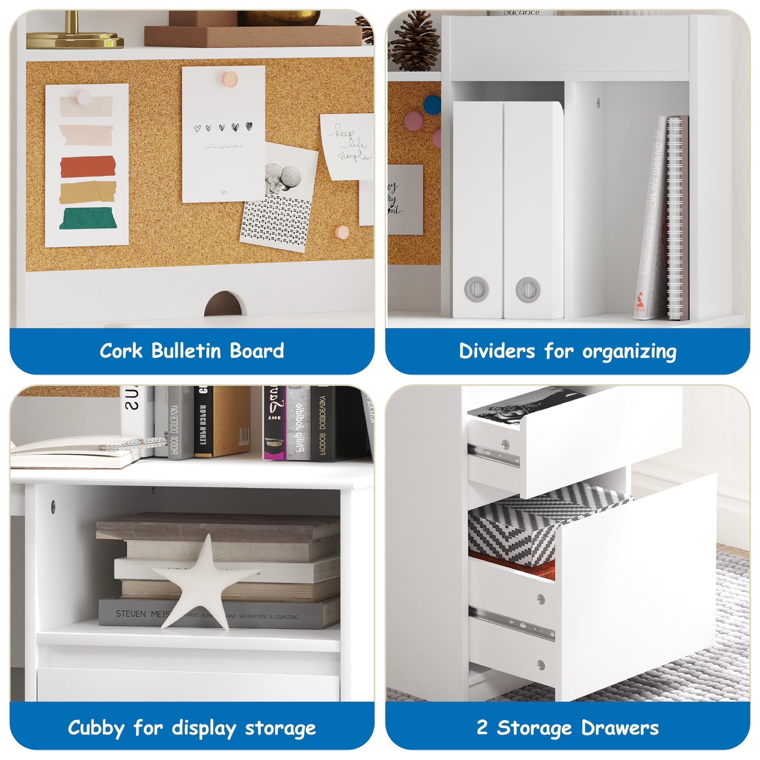 Kids Study Desk & Chair Set with Storage