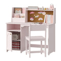 Kids Study Desk & Chair Set with Hutch - Pink