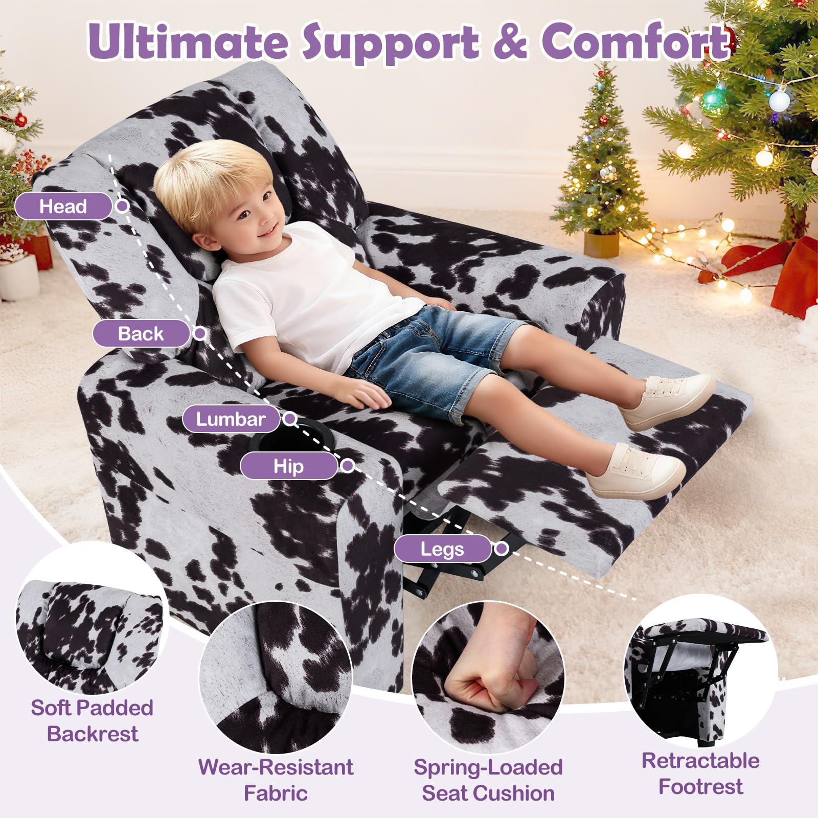 Kids Recliner Chair with Cup Holder