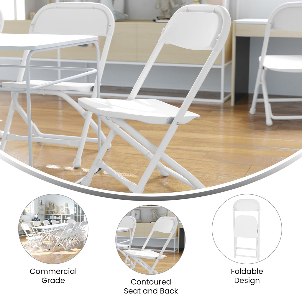 Kids Folding Chair Set - White (10-Pack)
