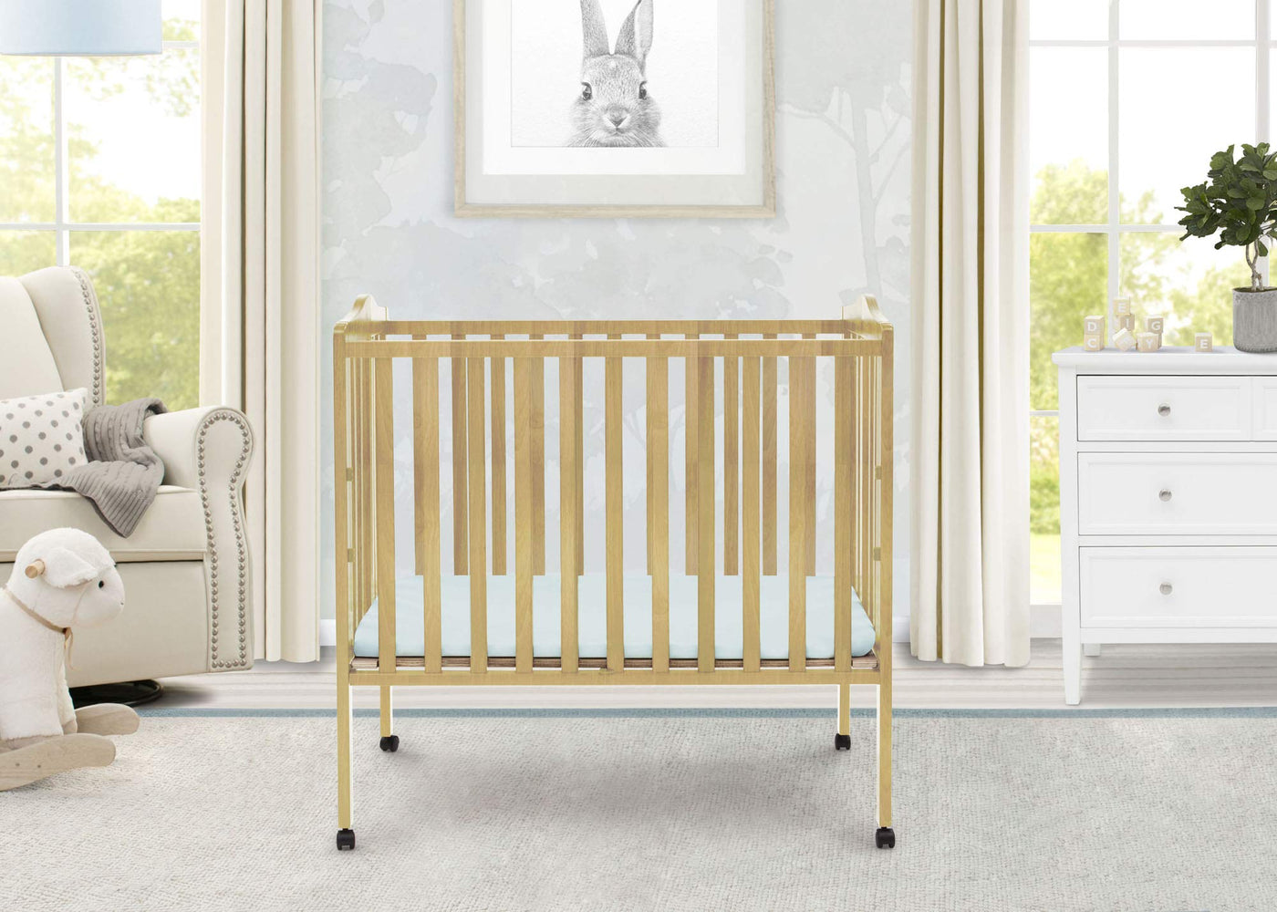 Portable Mini Baby Crib - Natural