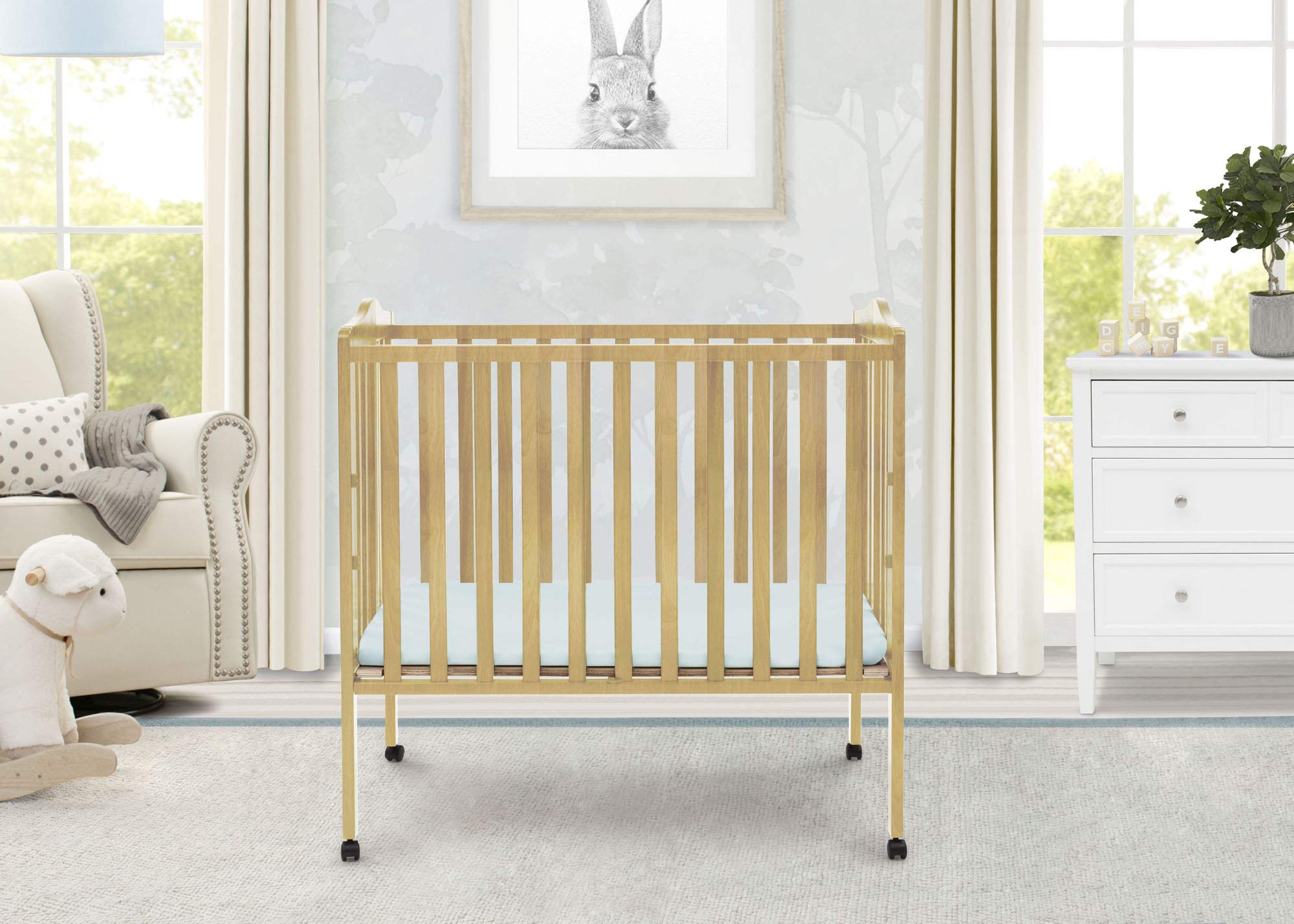 Portable Mini Baby Crib - Natural