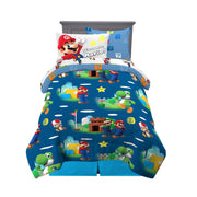 Kids Twin Comforter & Sheet Set - Mario Theme