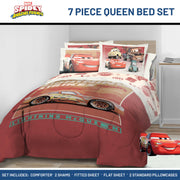 Queen Bedding Set - Cars Theme (7-Piece)