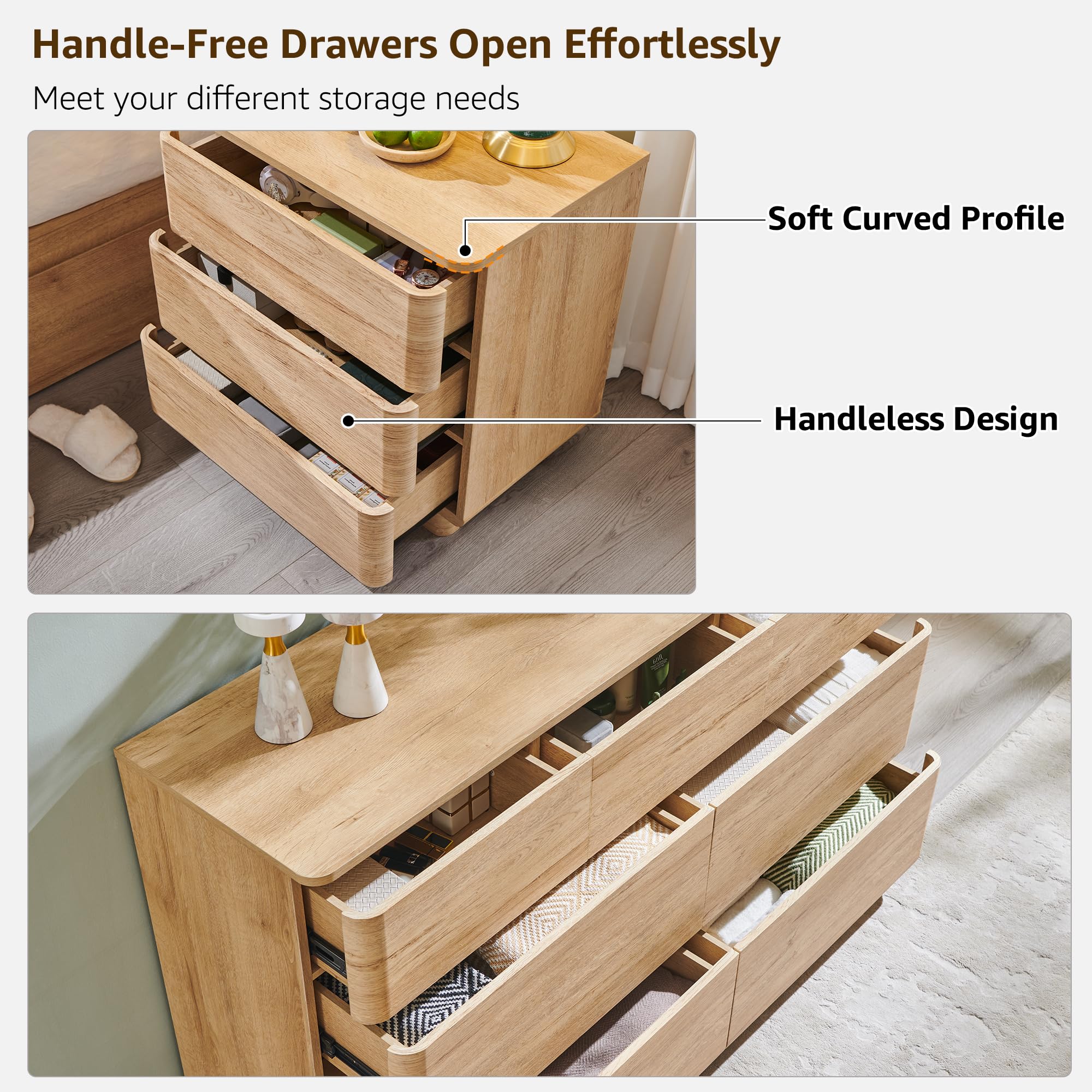 3-Piece Bedroom Furniture Set - Natural Oak