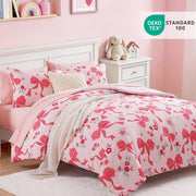 Twin XL Comforter Set - Pink Bow (5-Piece)
