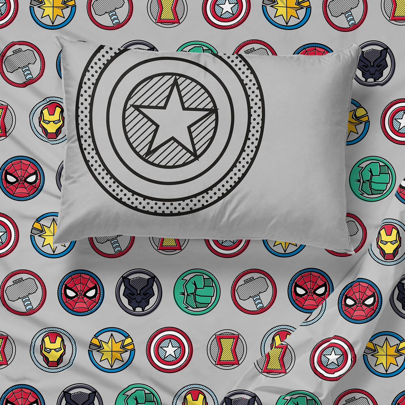 Kids Twin Bedding Set - Avengers Theme (5-Piece)
