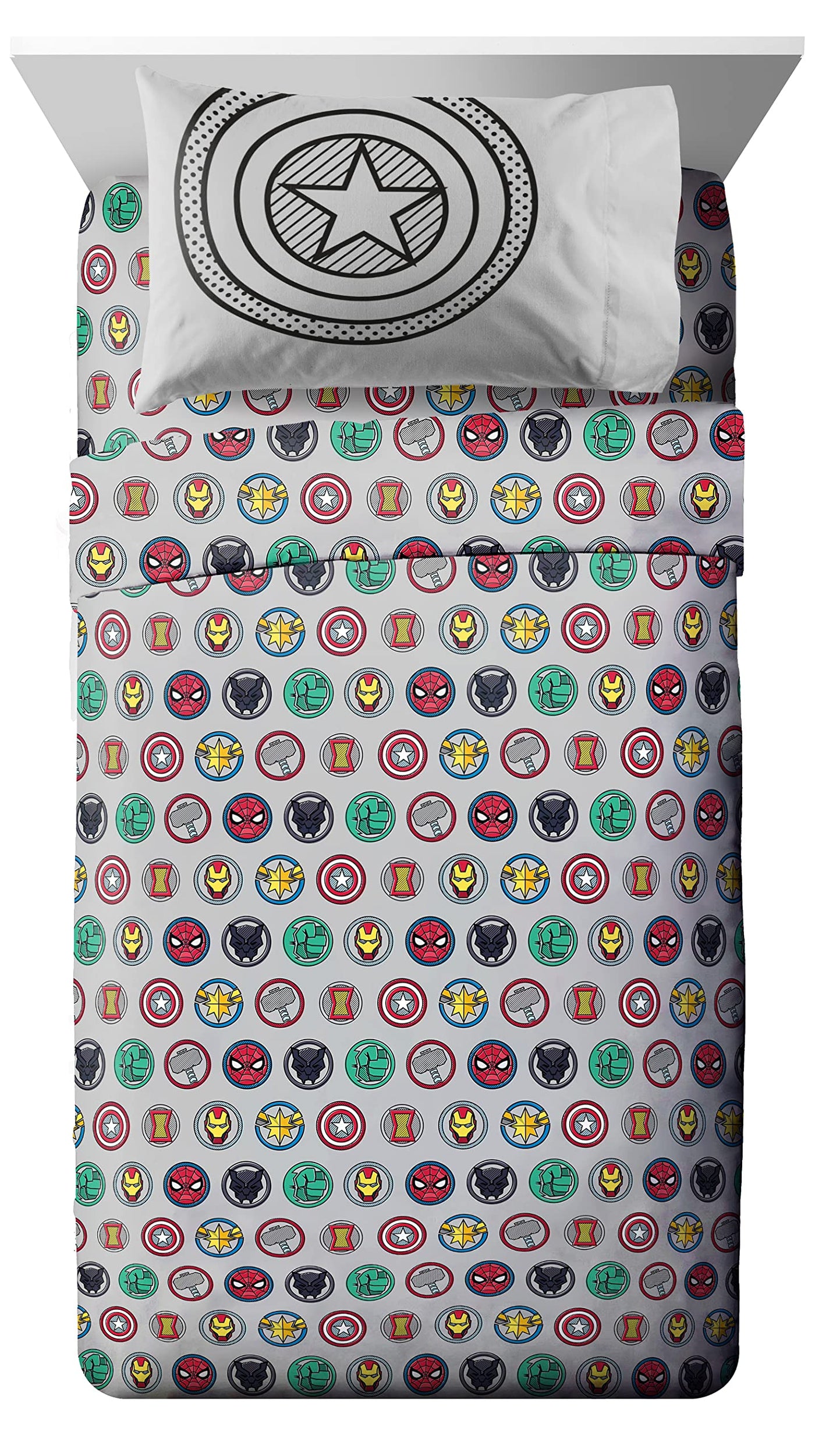Kids Twin Bedding Set - Avengers Theme (5-Piece)