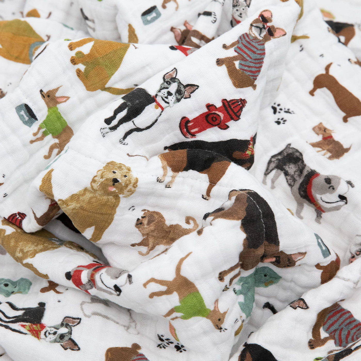Cotton Muslin Toddler Blanket - Woof Pattern
