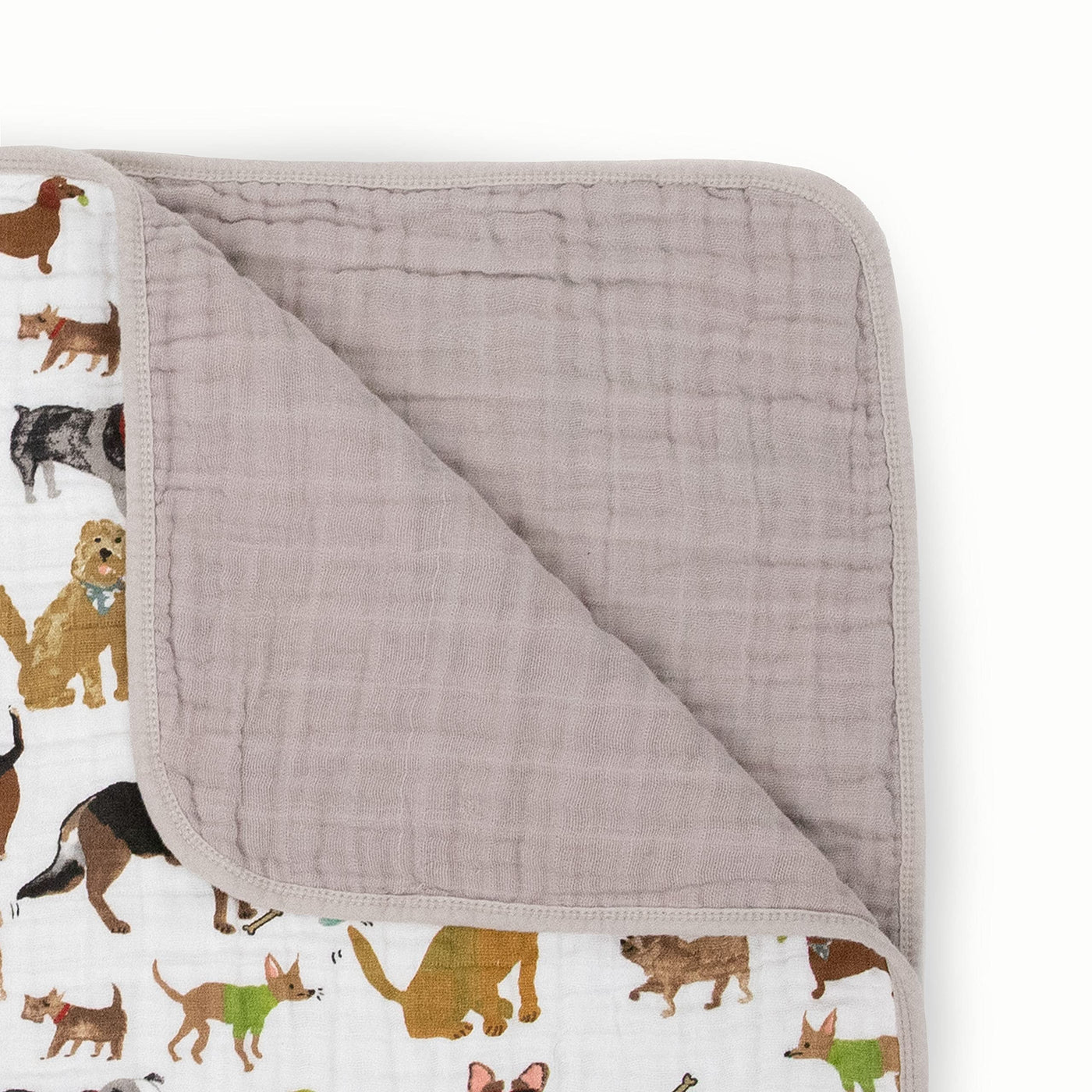 Cotton Muslin Toddler Blanket - Woof Pattern