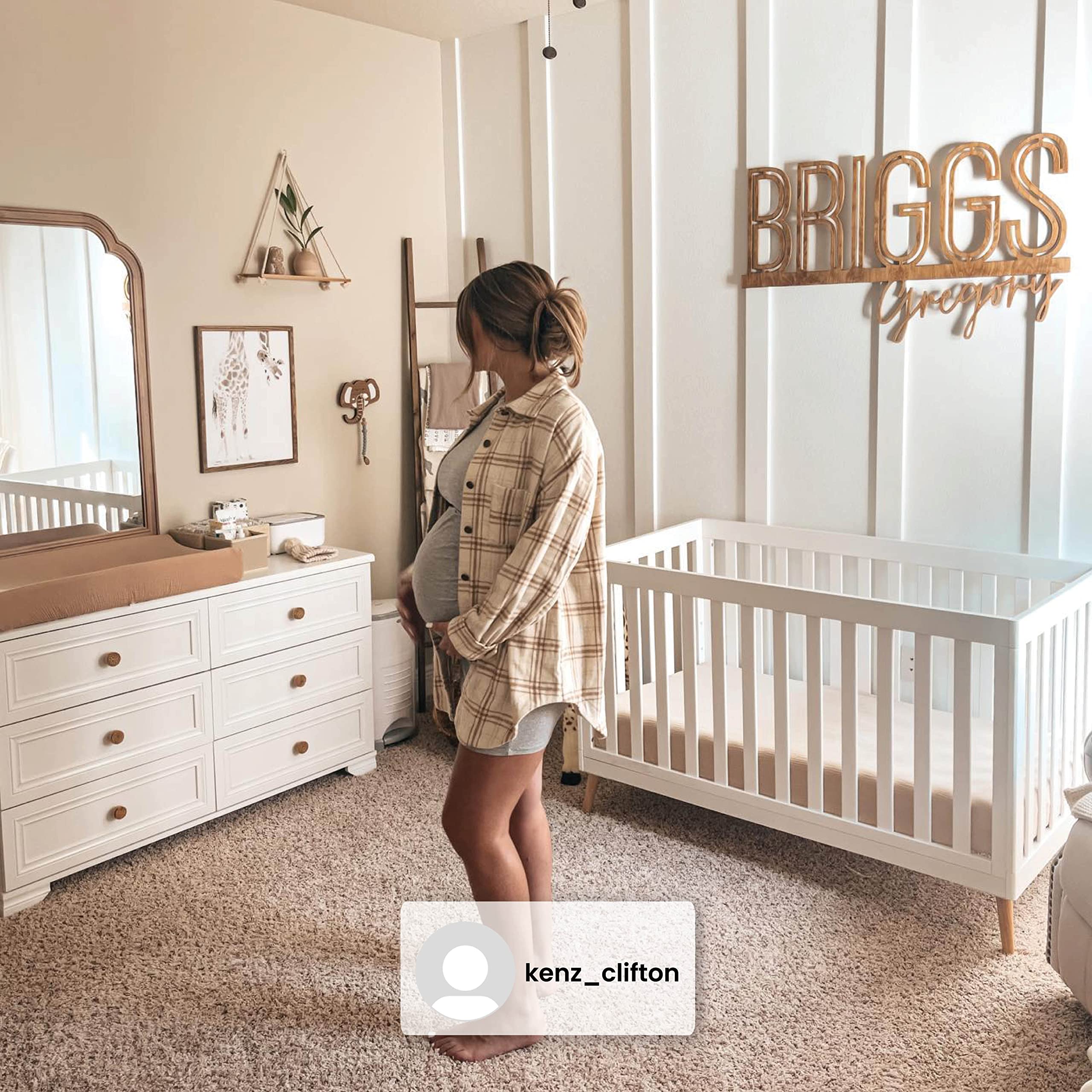 Convertible Baby Crib - White/Natural
