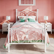 Twin Butterfly Metal Bed Frame - White